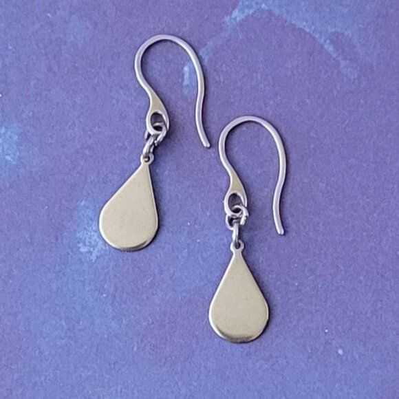 TEARDROP Stainless Steel HOOK Earrings Minimalist - Picture 15 of 16